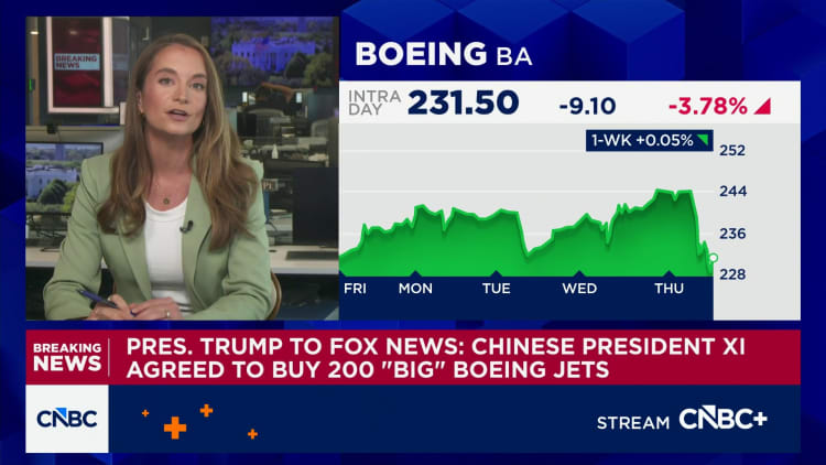 President Trump aan Fox News: Chinese president Xi het ingestem om 200 'groot' Boeing-stralers te koop