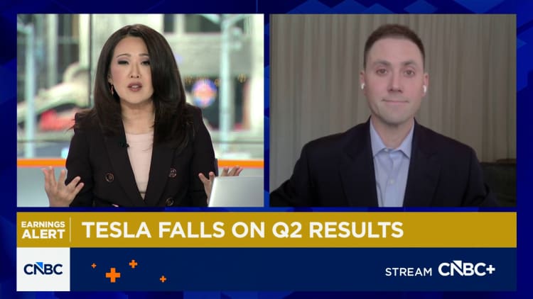 Seth Goldstein van Morningstar sê Tesla-aandeel kan laer as verwagte verdienste per aandeel daal
